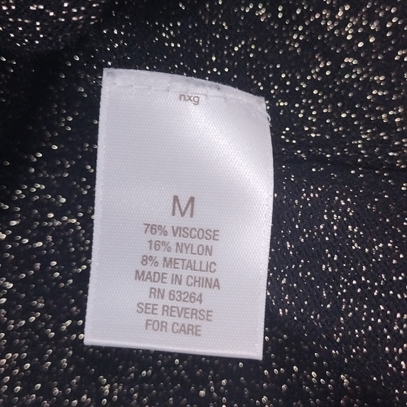 Luxe By Carmen Marc Valvo Gold Metallic Cardigan - Picture 9 of 9